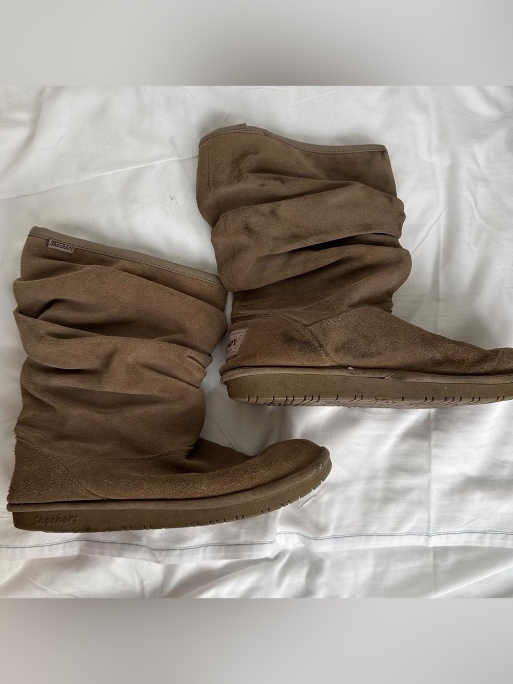 Skechers Australia Tan Slouch Mid-Calf Faux Fur Lined Boots 7